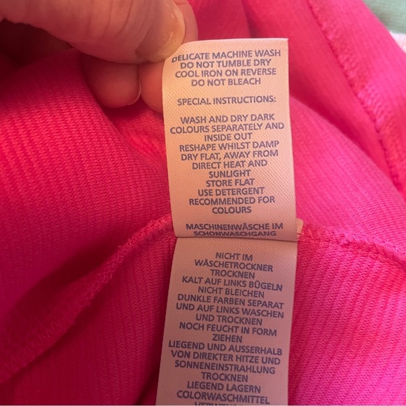 Boden Fit & Flare Pink Dress-Ribbed Fabric- ZipClosure-Pleated Skirt-UK14/US 10 - Picture 9 of 10